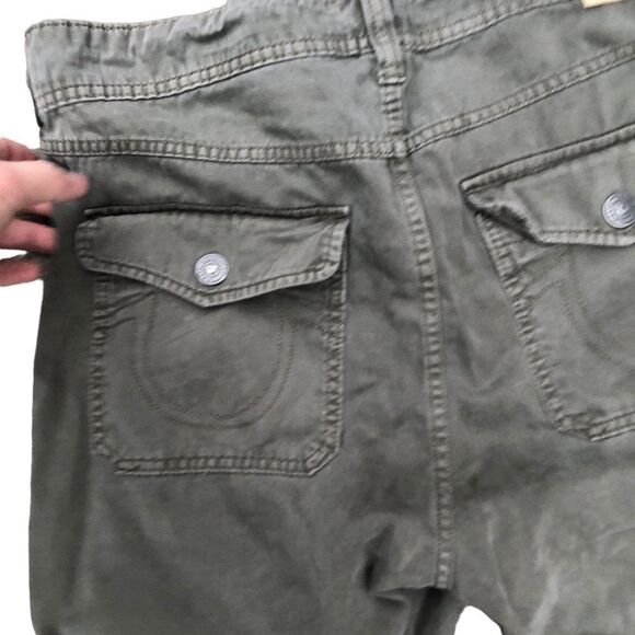 RARE True Religion Jeans Size 33 CARGO Green - Picture 6 of 9